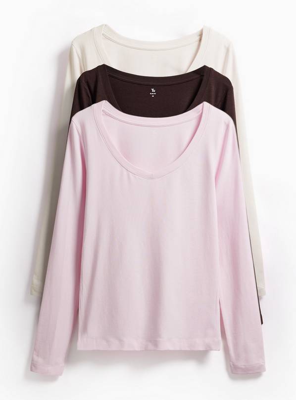3 Pack Long Sleeve Scoop Neck Tops 16